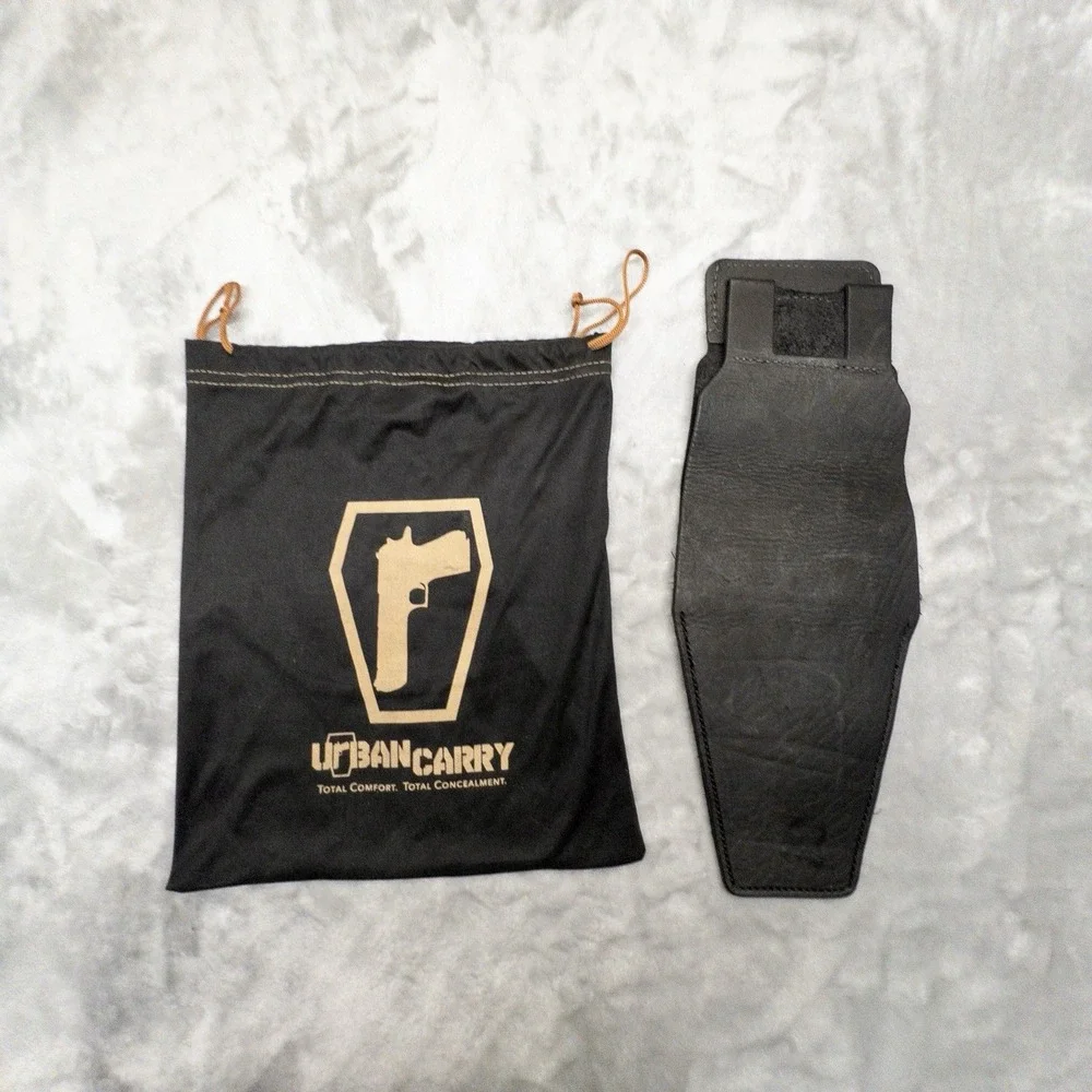 Urban Carry Inside Waistband Concealed Holster With Storage Bag Black Leather XL